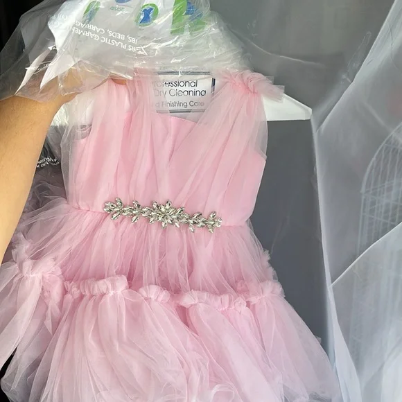 Pink tutu dress with rhinestones size toddler 3